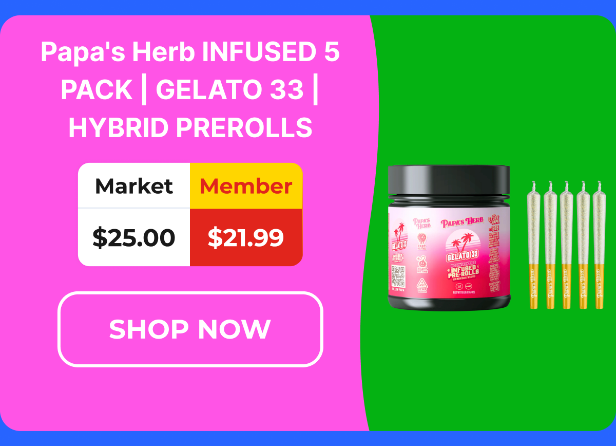 Papa's Herb INFUSED 5 PACK | GELATO 33 | HYBRID PREROLLS