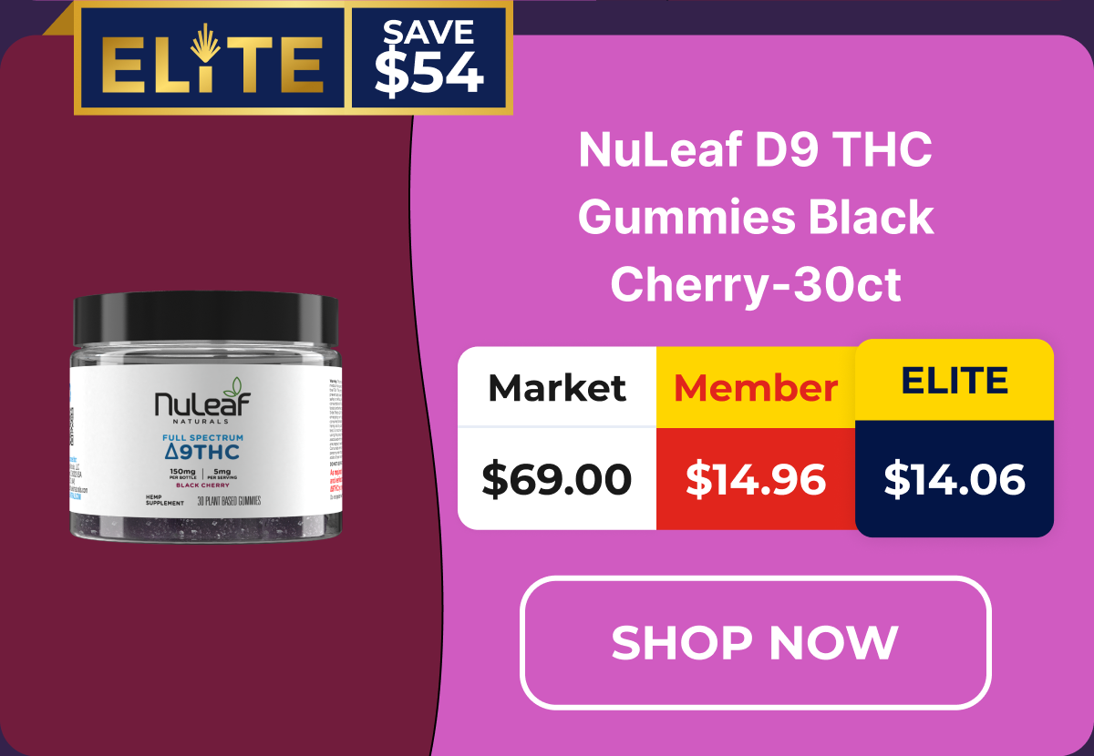 NuLeaf D9 THC Gummies Black Cherry-30ct