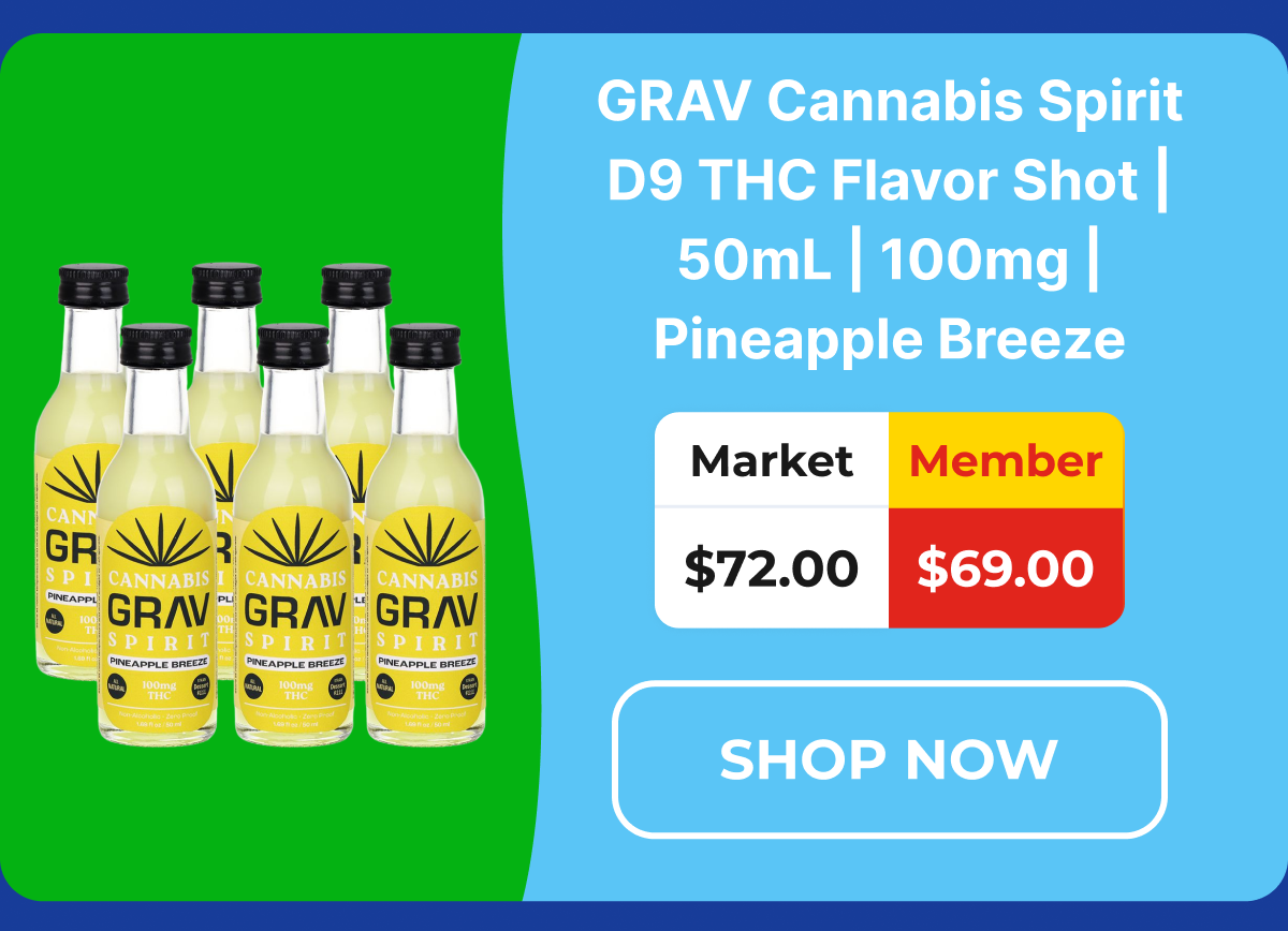 GRAV Cannabis Spirit D9 THC Flavor Shot | 50mL | 100mg | Pineapple Breeze