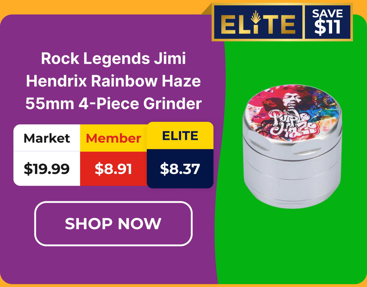 Rock Legends Jimi Hendrix Rainbow Haze 55mm 4-Piece Grinder