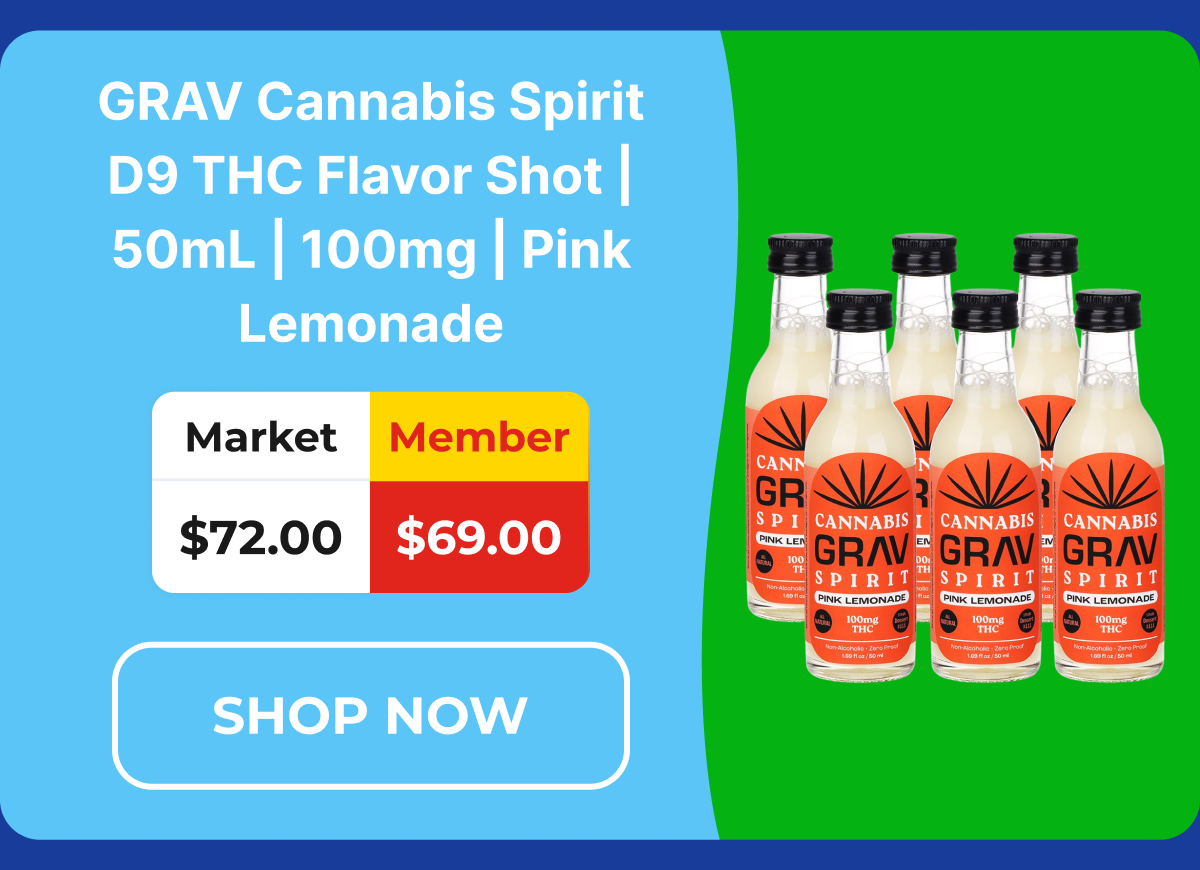GRAV Cannabis Spirit D9 THC Flavor Shot | 50mL | 100mg | Pink Lemonade