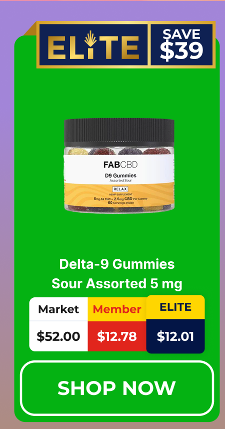 Delta-9 Gummies Sour Assorted 5 mg