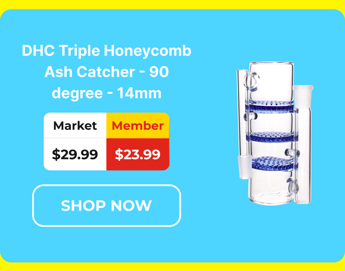 DHC Triple Honeycomb Ash Catcher - 90 degree - 14mm