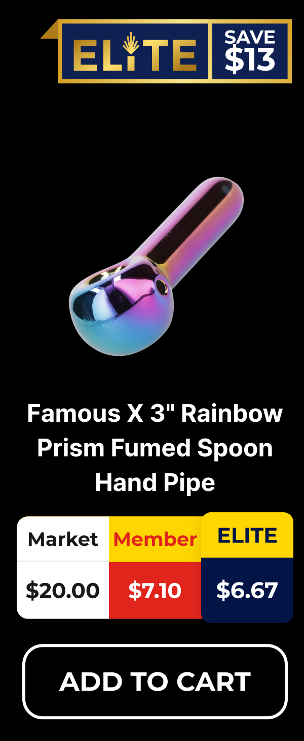 Famous X 3" Rainbow Prism Fumed Spoon Hand Pipe