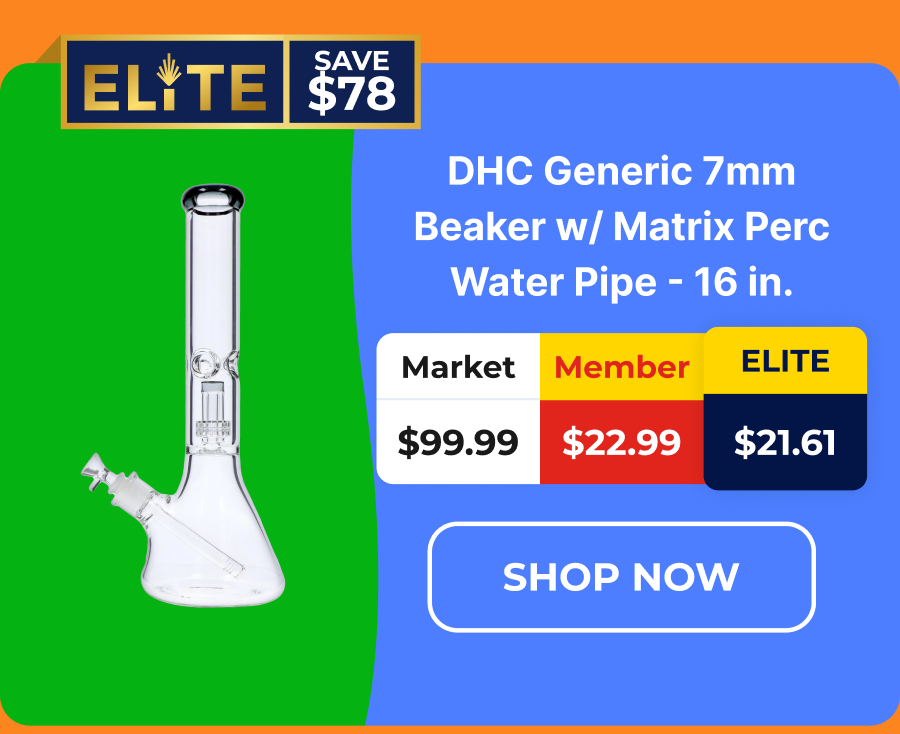 DHC Generic 7mm Beaker w/ Matrix Perc Water Pipe - 16 in.