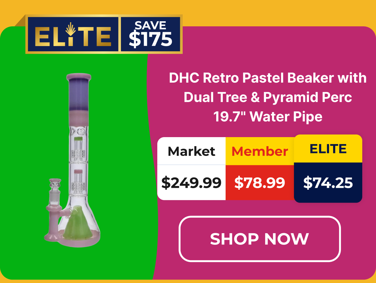 DHC Retro Pastel Beaker with Dual Tree & Pyramid Perc 19.7" Water Pipe