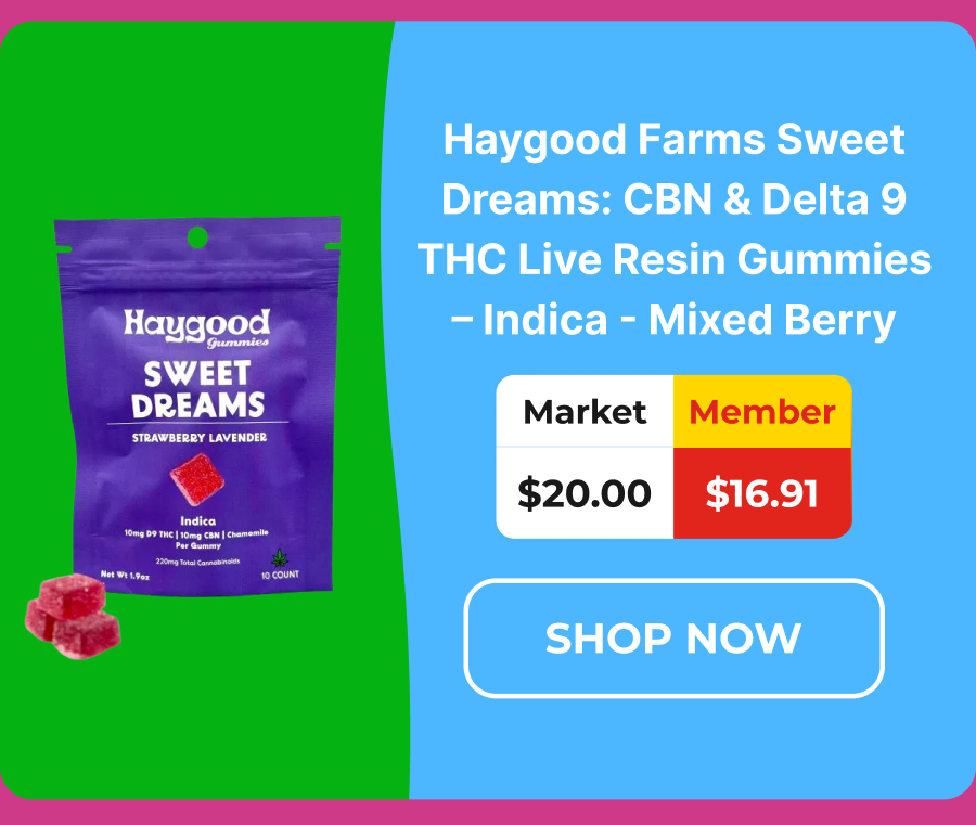 Sweet Dreams: CBN & Delta 9 THC Live Resin Gummies - Indica - Mixed Berry