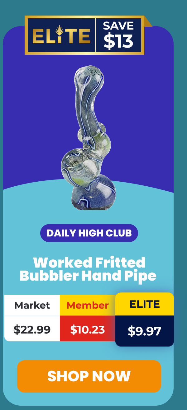 Worked Fritted Bubbler Hand Pipe 