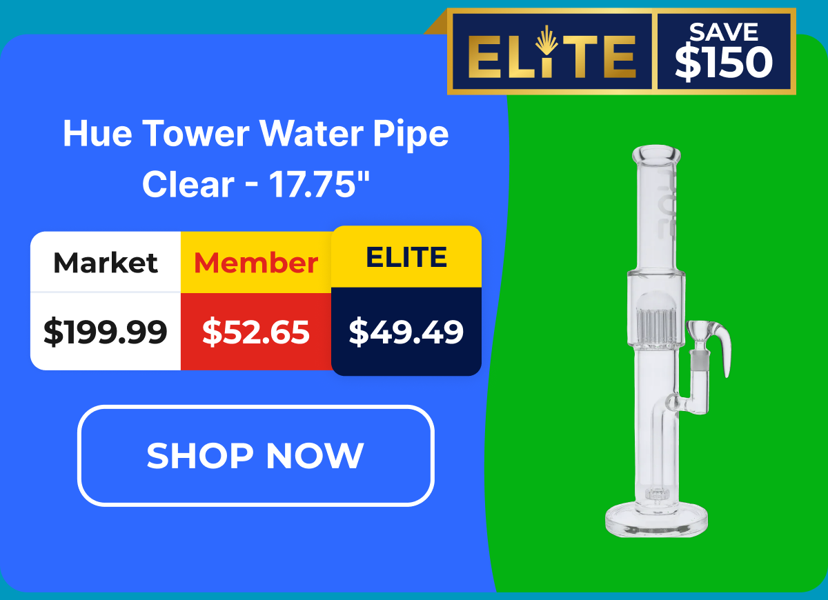 Hue Tower Water Pipe Clear - 17.75"
