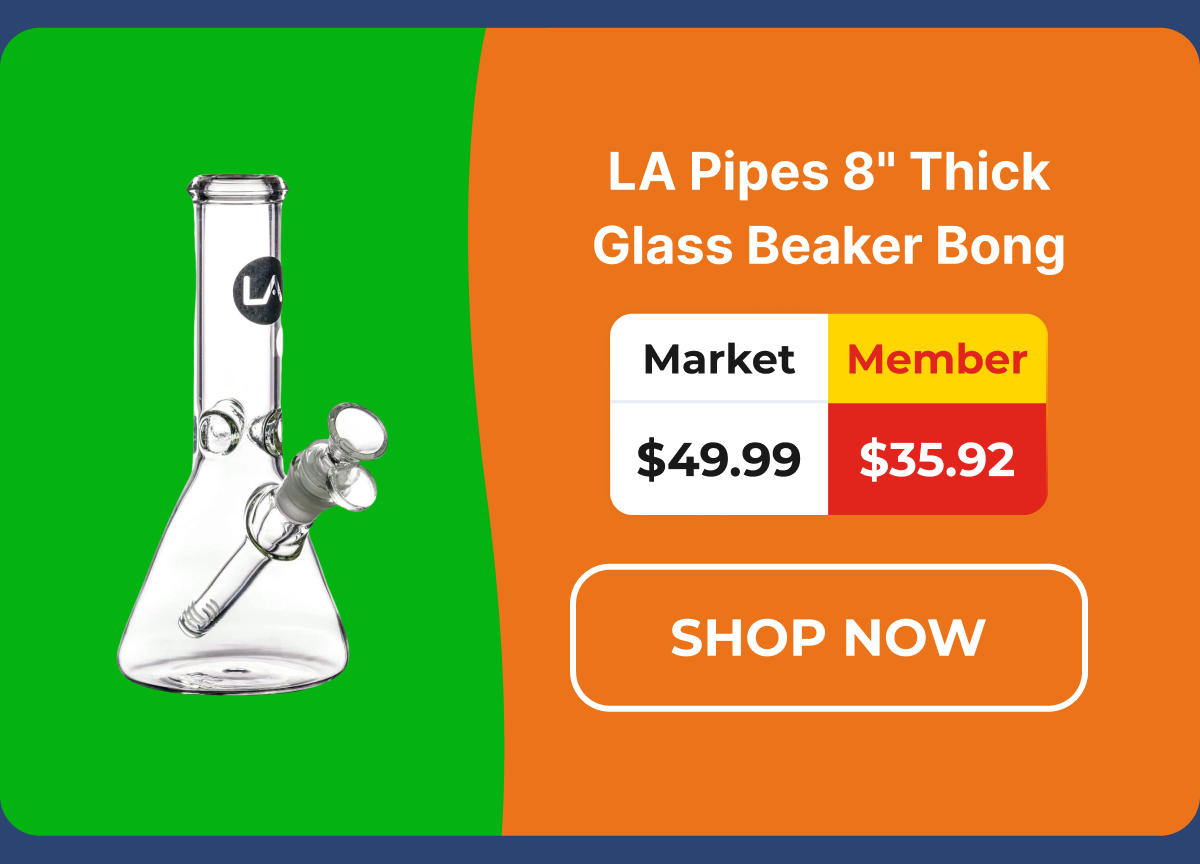 LA Pipes 8" Thick Glass Beaker Bong