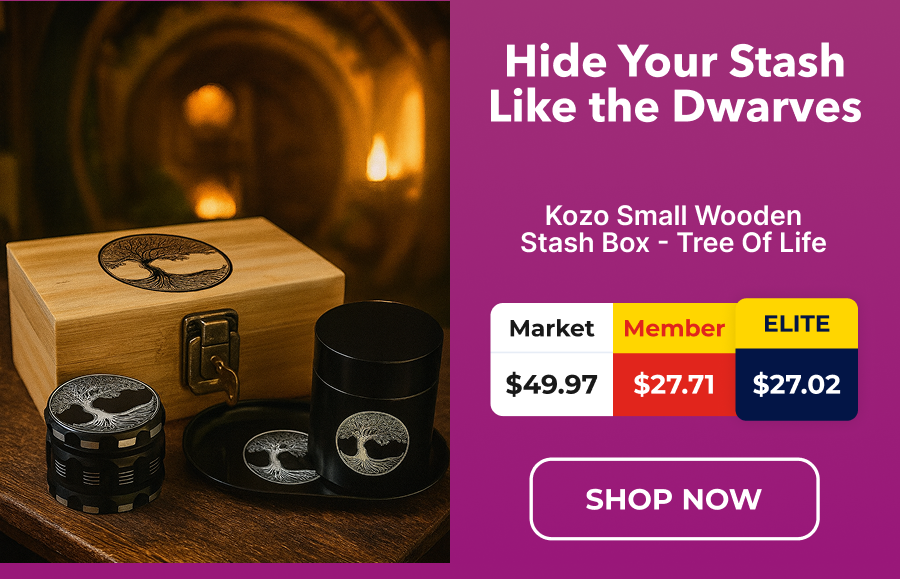Kozo small wooden stash box - Tree Of Life