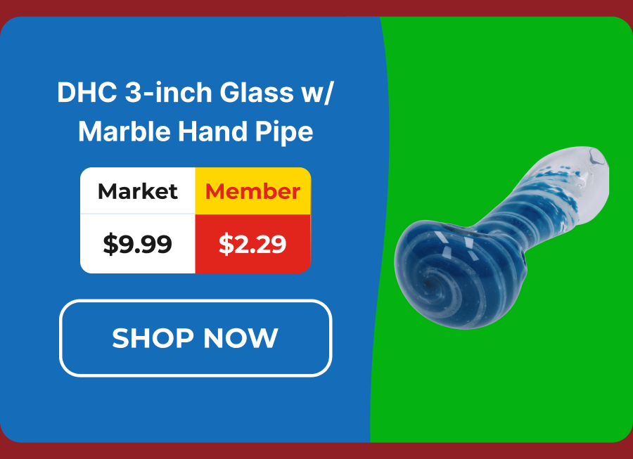 DHC 3-inch Glass w/ Marble Hand Pipe
