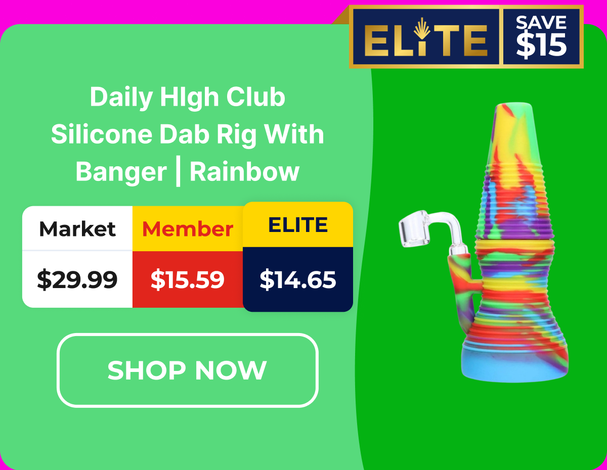 Daily HIgh Club Silicone Dab Rig With Banger | Rainbow