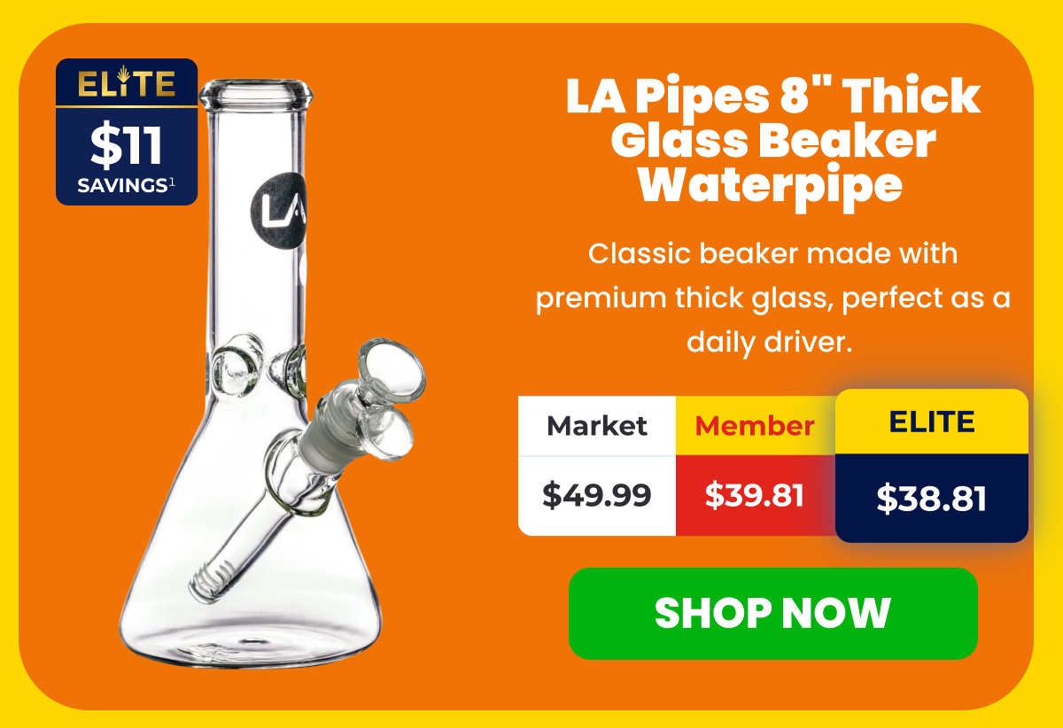 LA Pipes 8" Thick Glass Beaker Waterpipe 