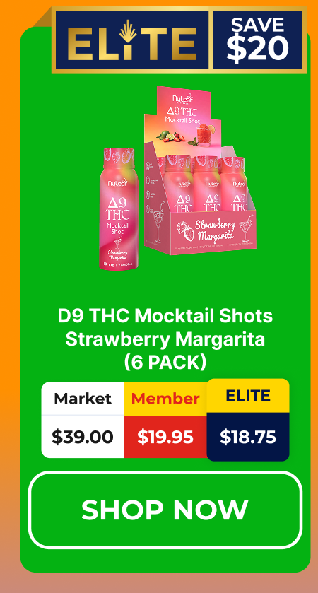 D9 THC Mocktail Shots Strawberry Margarita (6 PACK)