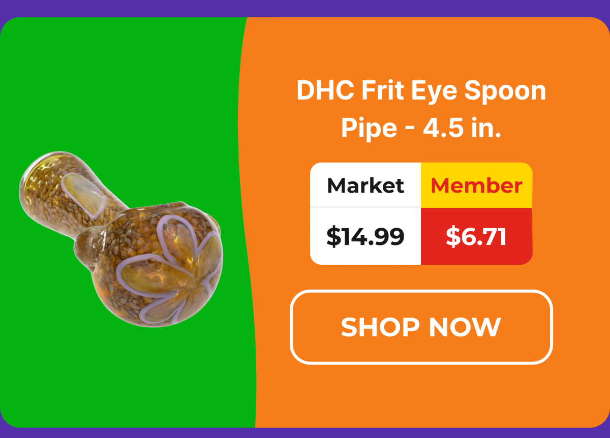 DHC Frit Eye Spoon Pipe - 4.5 in.