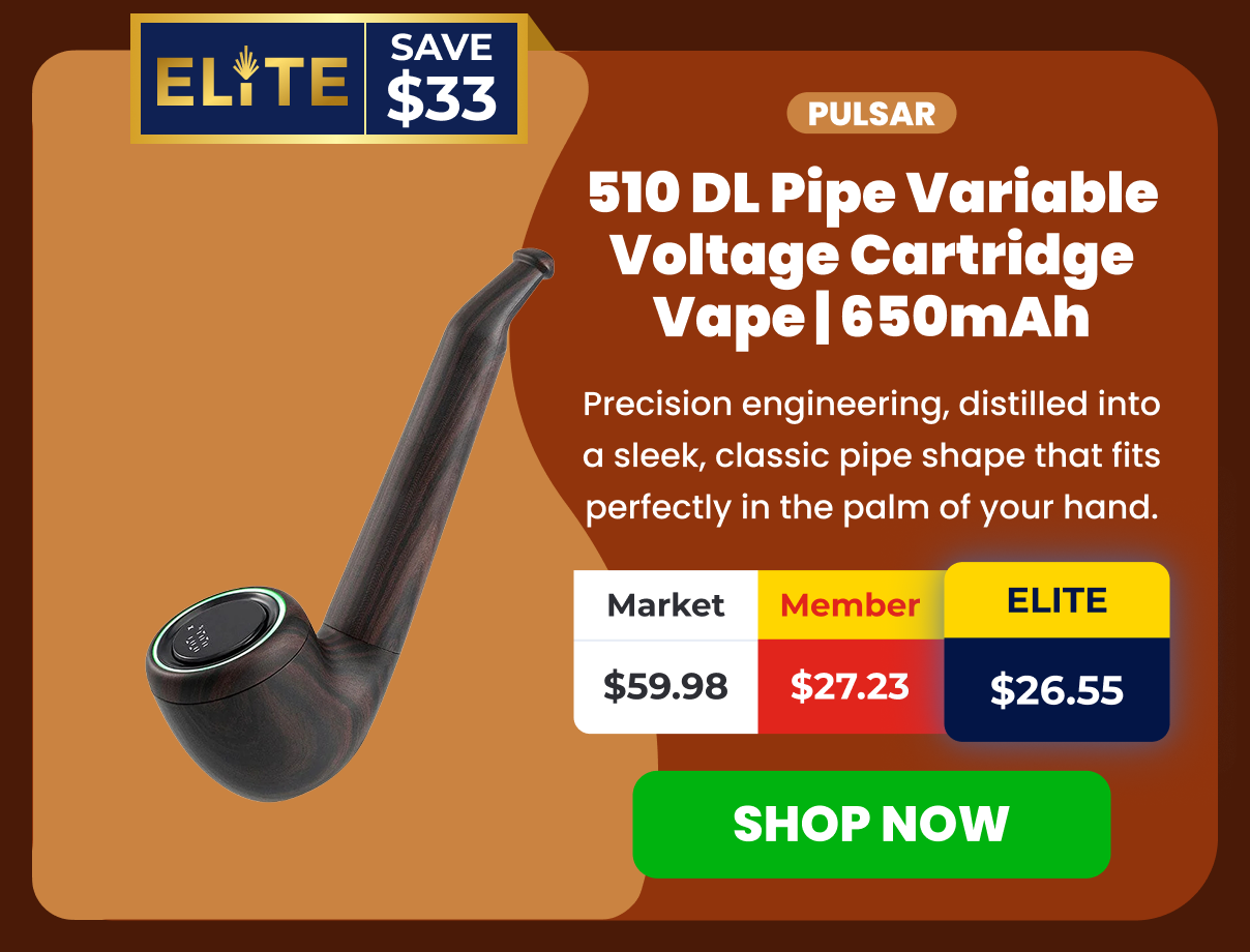 Pulsar 510 DL Pipe Variable Voltage Cartridge Vape | 650mAh