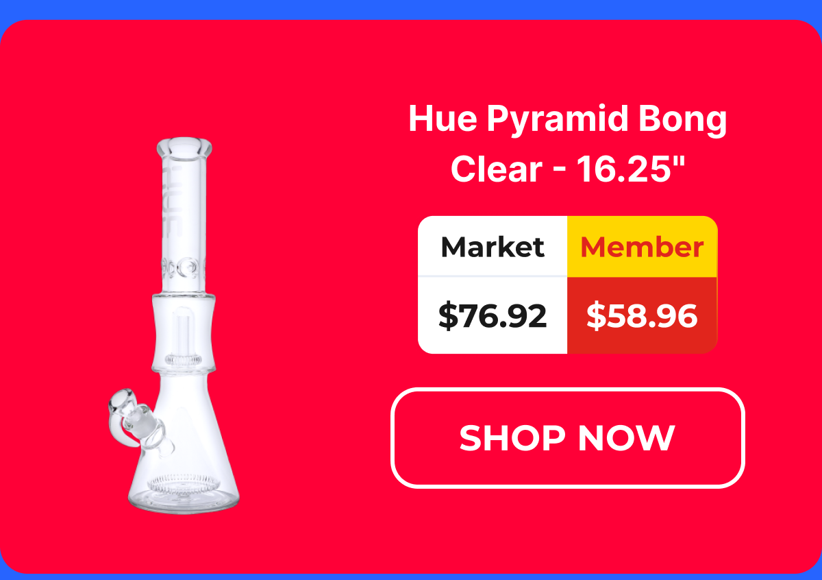 Hue Pyramid Bong Clear - 16.25"
