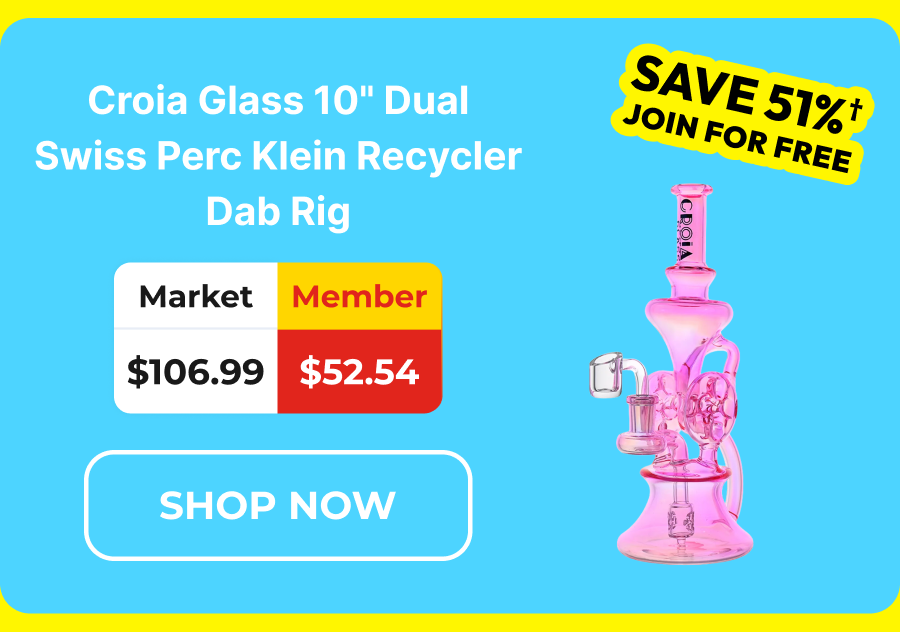 Croia Glass 10" Dual Swiss Perc Klein Recycler Dab Rig | Croia Glass