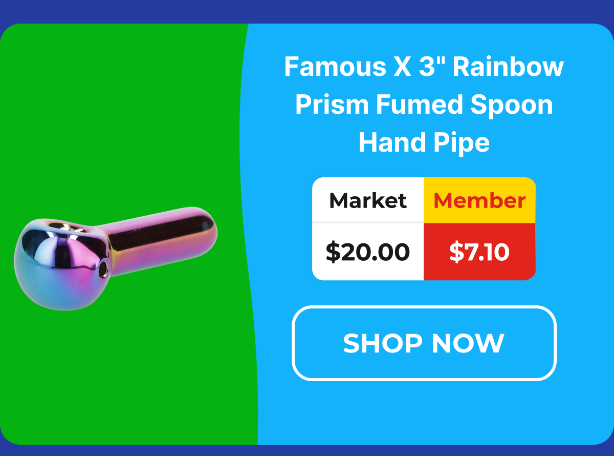 Famous X 3" Rainbow Prism Fumed Spoon Hand Pipe