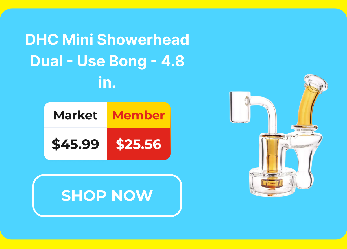DHC Mini Showerhead Dual - Use Bong - 4.8 in.