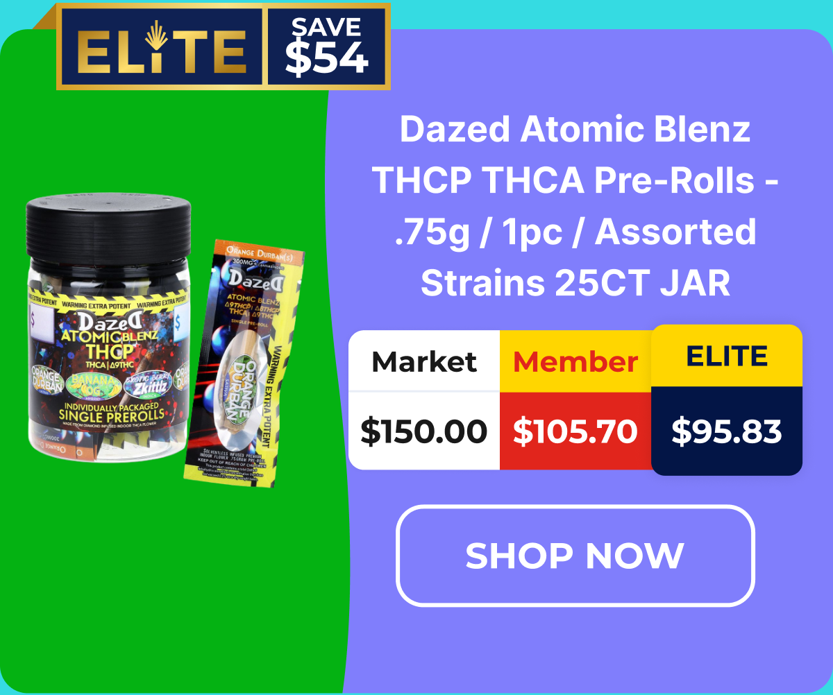 Dazed Atomic Blenz THCP THCA Pre-Rolls - .75g / 1pc / Assorted Strains 25CT JAR