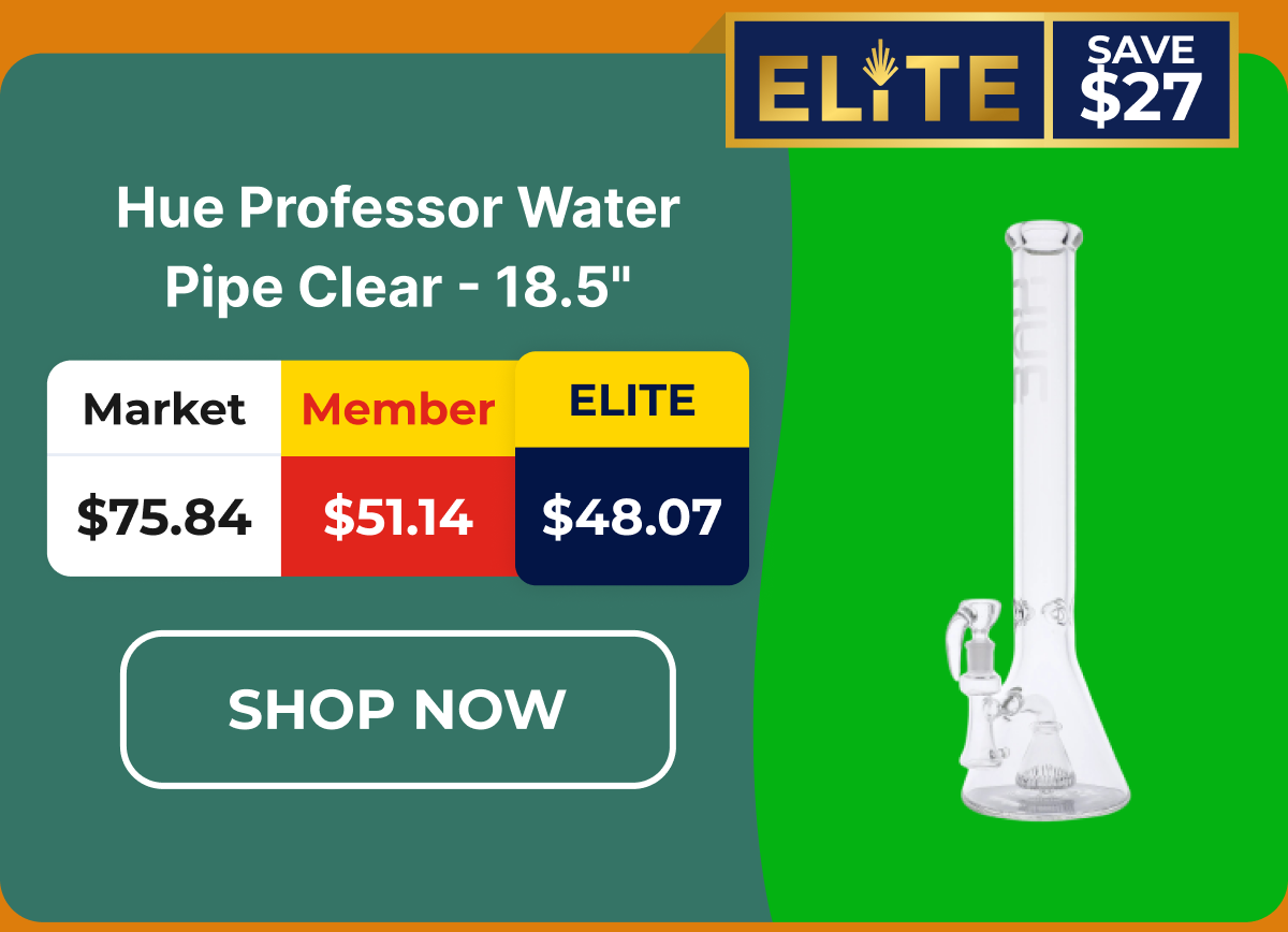 Hue Professor Water Pipe Clear - 18.5"