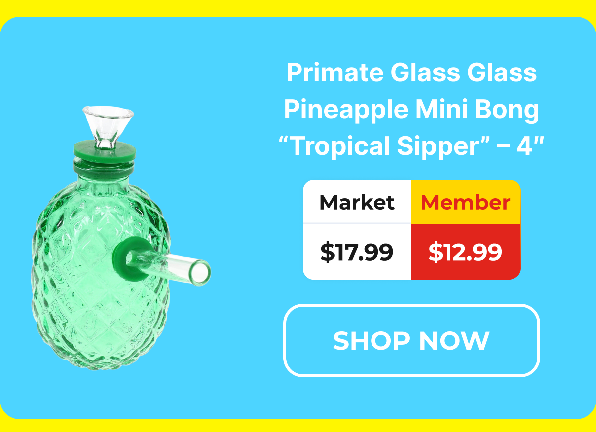 Primate Glass Glass Pineapple Mini Bong 