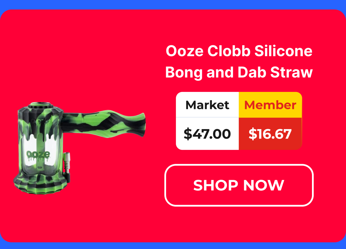 Ooze Clobb Silicone Bong and Dab Straw