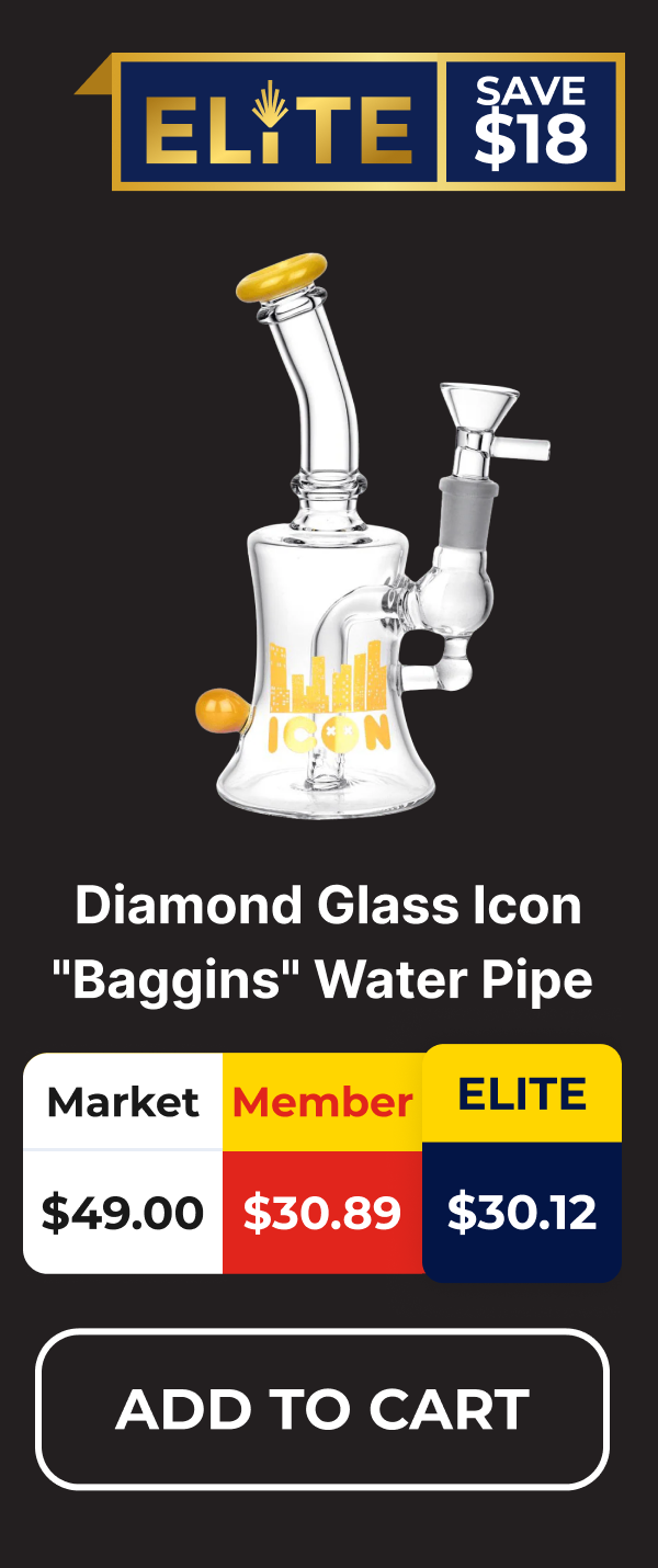 Diamond Glass Icon "Baggins" Water Pipe
