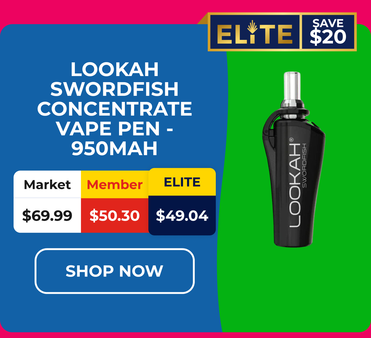Lookah Swordfish Concentrate Vape Pen - 950mAh