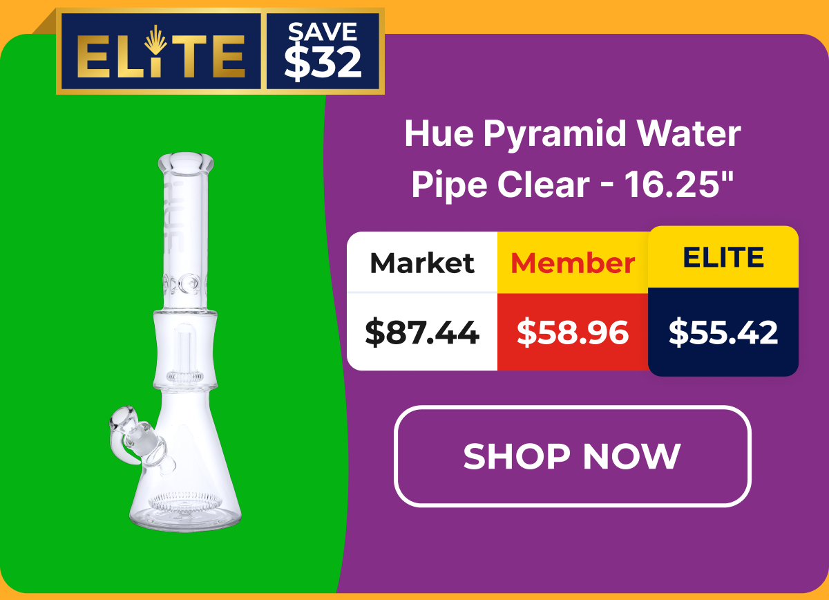 Hue Pyramid Water Pipe Clear - 16.25"