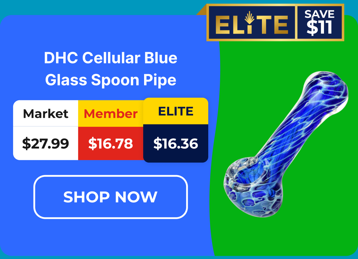 DHC Cellular Blue Glass Spoon Pipe