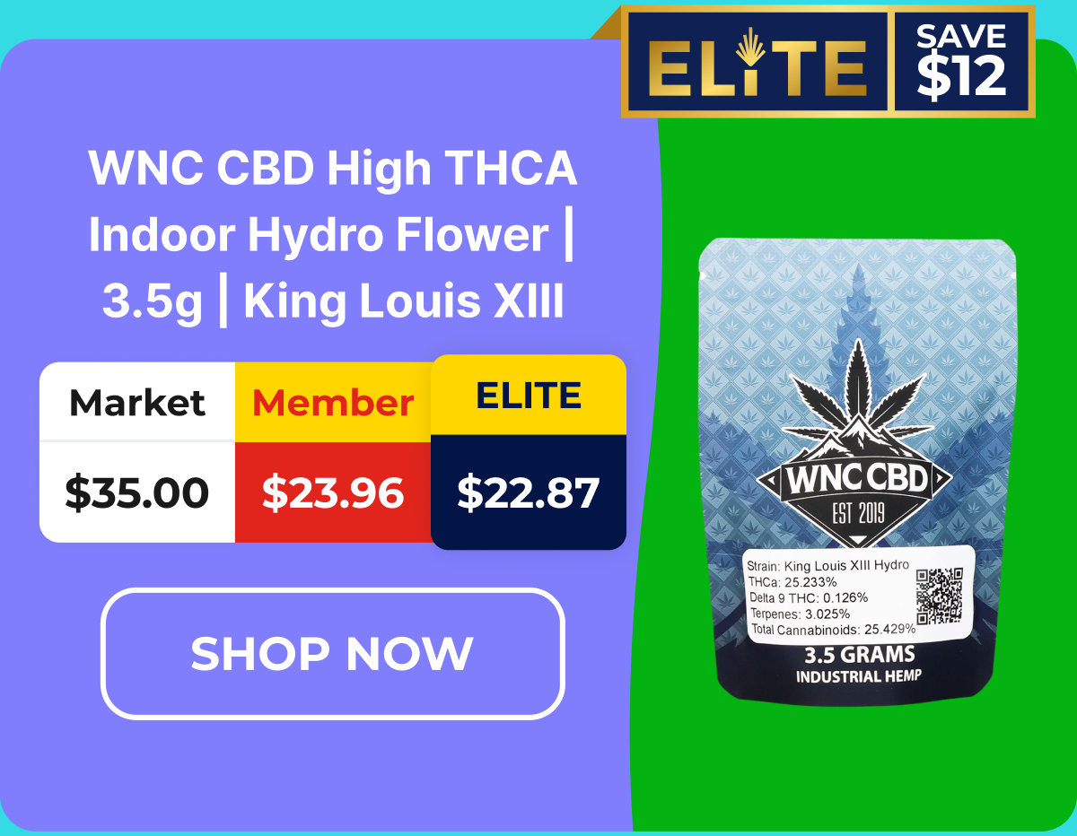 WNC CBD High THCA Indoor Hydro Flower | 3.5g | King Louis XIII