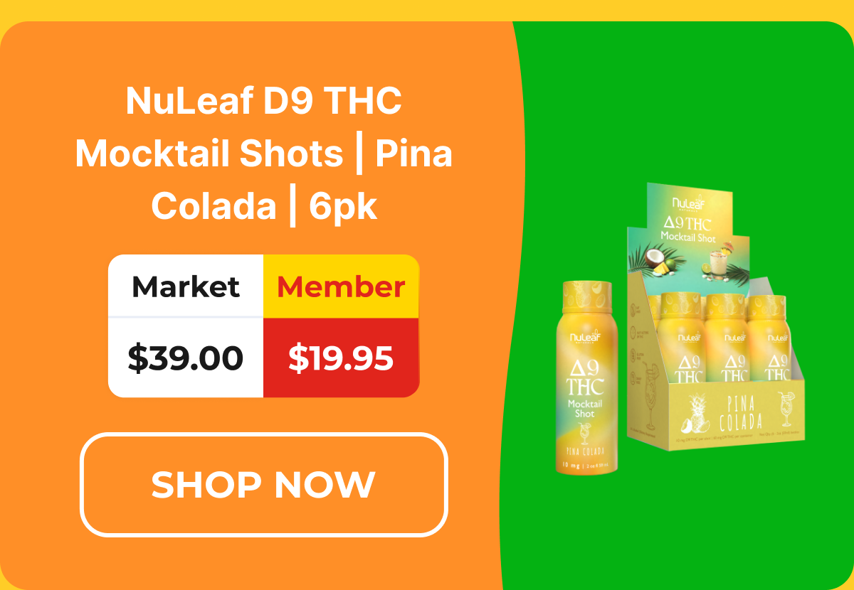 NuLeaf D9 THC Mocktail Shots | Pina Colada | 6pk