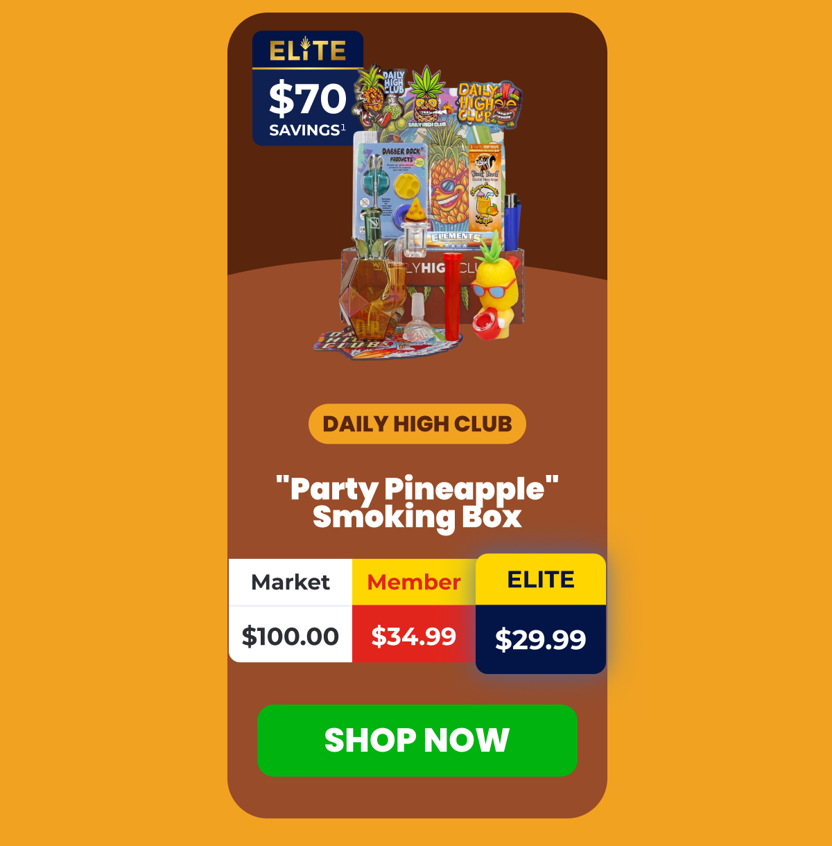"Party Pineapple" Smoking Box