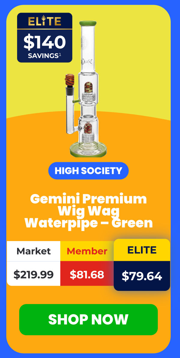 Gemini Premium Wig Wag Waterpipe - Green