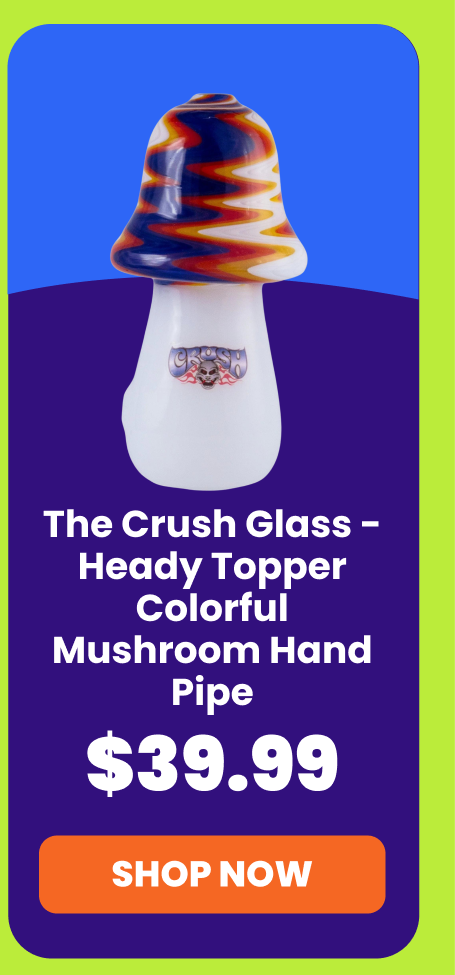 The Crush Glass - Heady Topper Colorful Mushroom Hand Pipe
