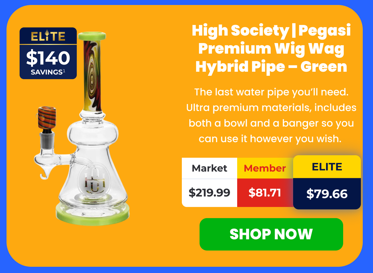 High Society | Pegasi Premium Wig Wag Hybrid Pipe - Green