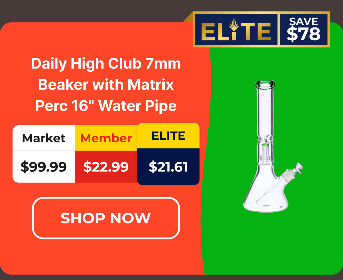 Daily High Club 7mm Beaker with Matrix Perc 16" Water Pipe