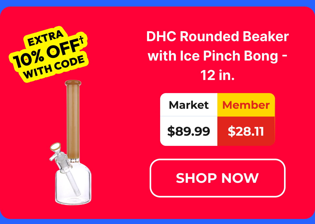 DHC Rounded Beaker with Ice Pinch Bong - 12 in.