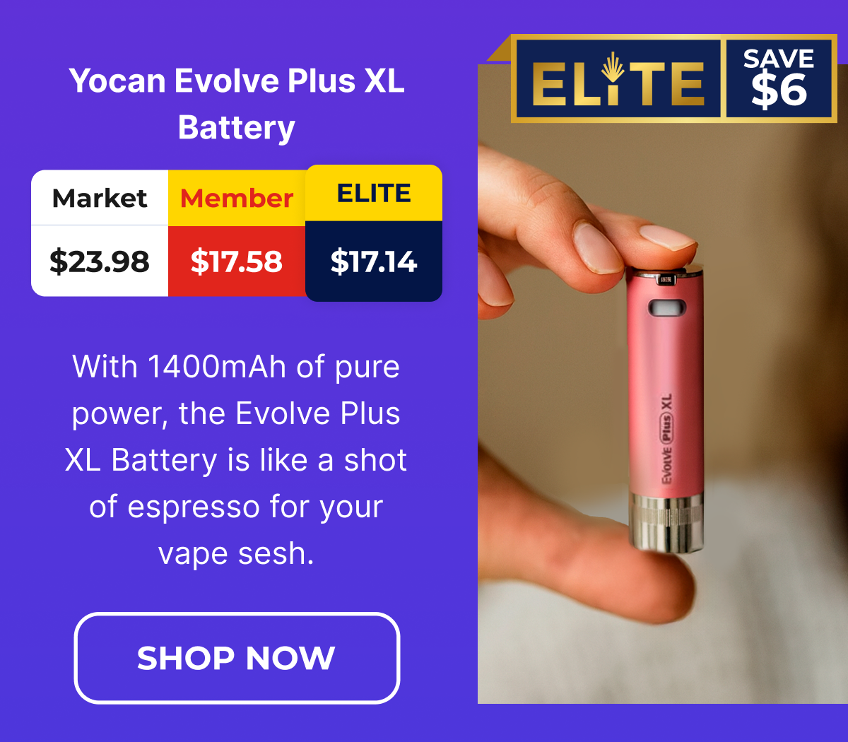 Yocan Evolve Plus XL Battery