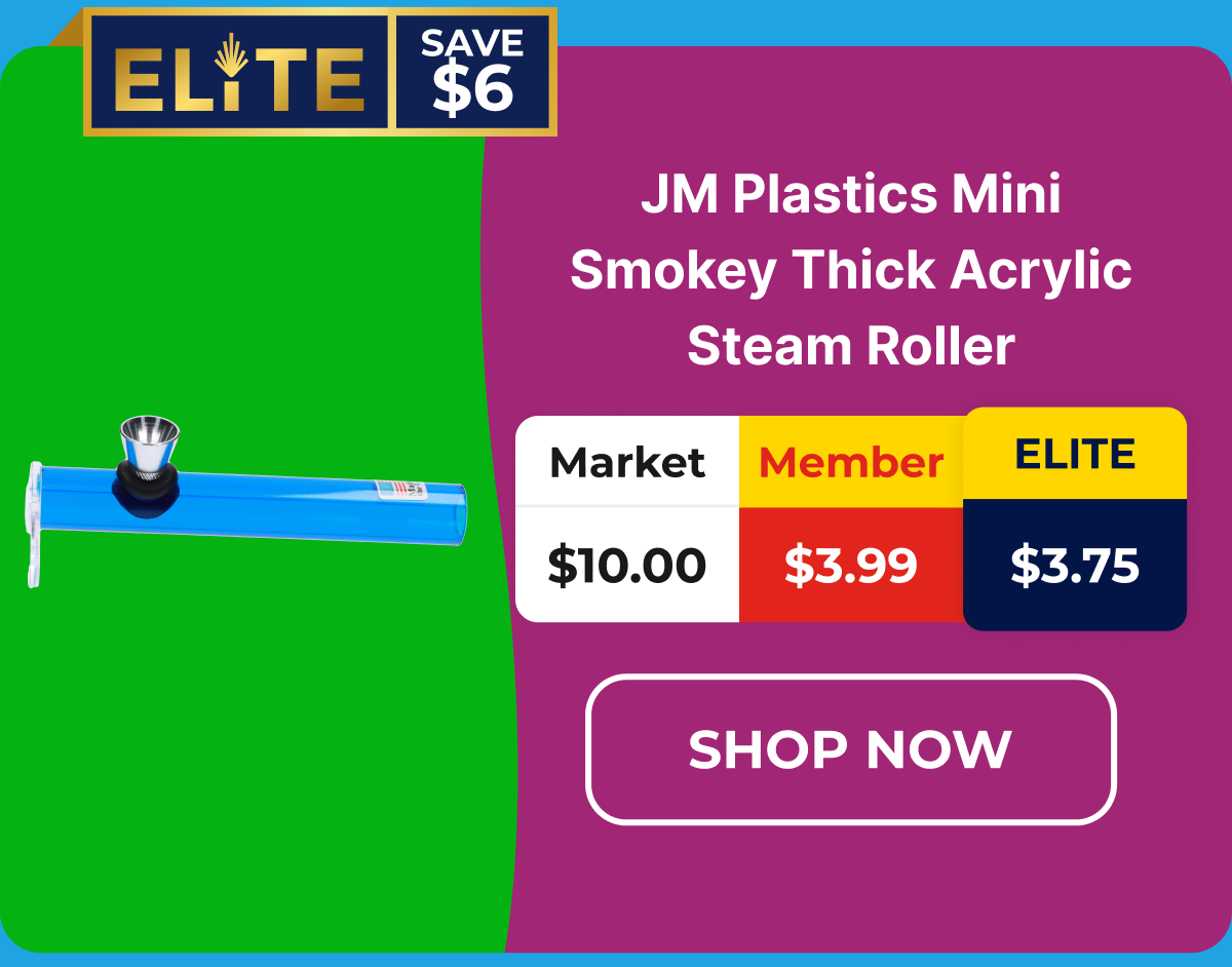 JM Plastics Mini Smokey Thick Acrylic Steam Roller