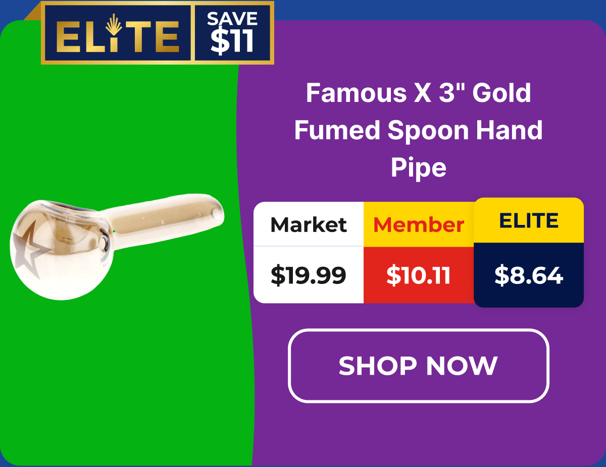 Famous X 3" Gold Fumed Spoon Hand Pipe