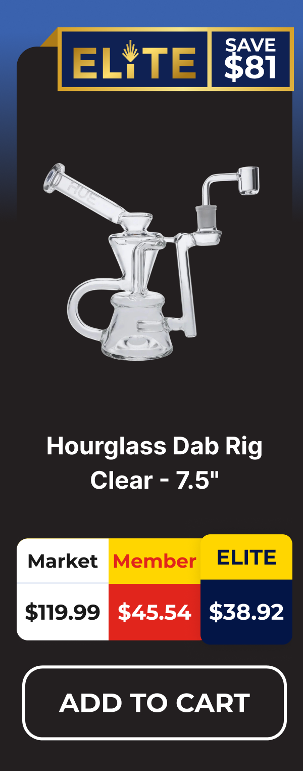 Hourglass Dab Rig Clear - 7.5"
