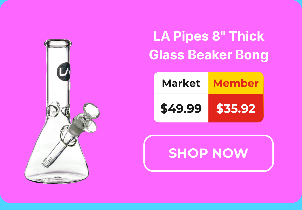 LA Pipes 8" Thick Glass Beaker Bong