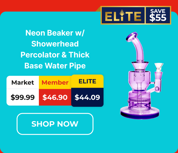 Neon Beaker with Showerhead Percolator and Thick Base Water Pipe