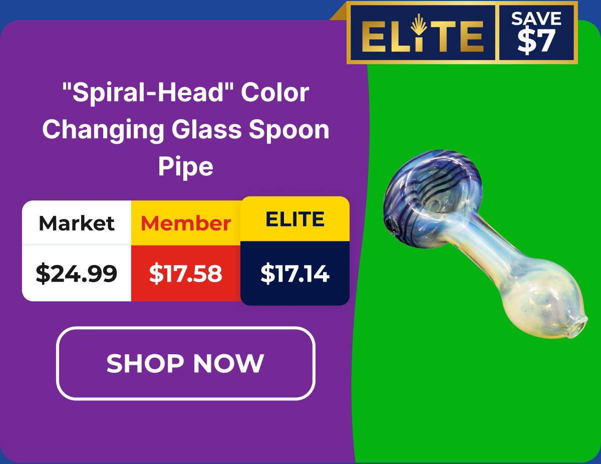 "Spiral-Head" Color Changing Glass Spoon Pipe