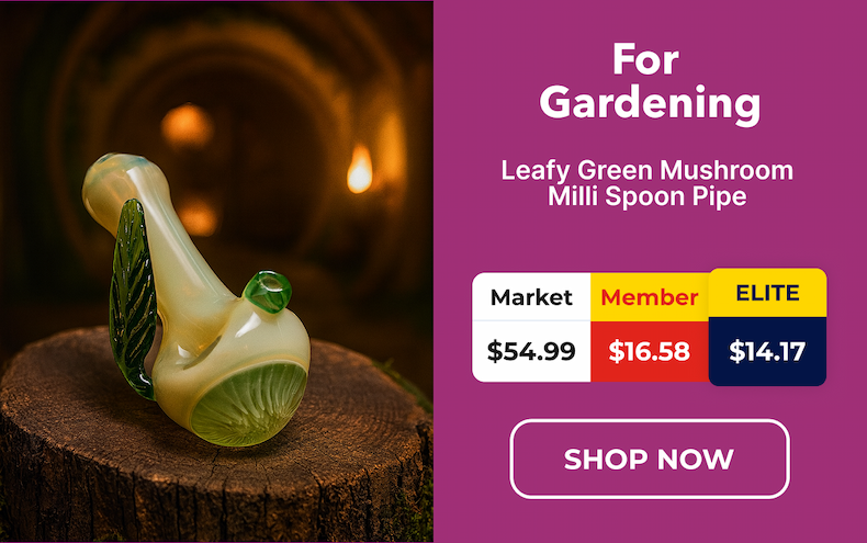 Leafy Green Mushroom Milli Spoon Pipe