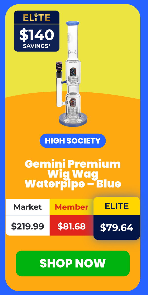 Gemini Premium Wig Wag Waterpipe - Blue